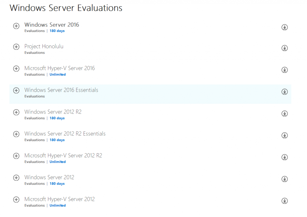 windows server 系统安装ISO微软官网下载地址